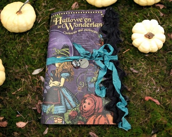 Halloween in Wonderland Alice In Wonderland Queen of Hearts Junk Journal Style Handmade Journal Keepsake Journal Grimoire