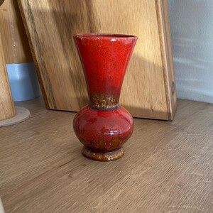 Vaso vintage KIL Liboje in smalto rosso a goccia - Ceramica di metà secolo (12 cm)