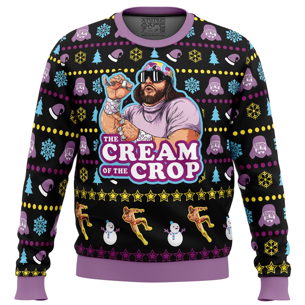 The Cream Of The Crop Macho Man Randy Savage Pro Wrestling Ugly Christmas Sweater