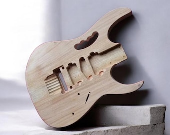 Corpo di chitarra personalizzato in ontano – Impugnatura Monkey Grip in stile JEM, fresatura HSH, progetto fai-da-te non finito