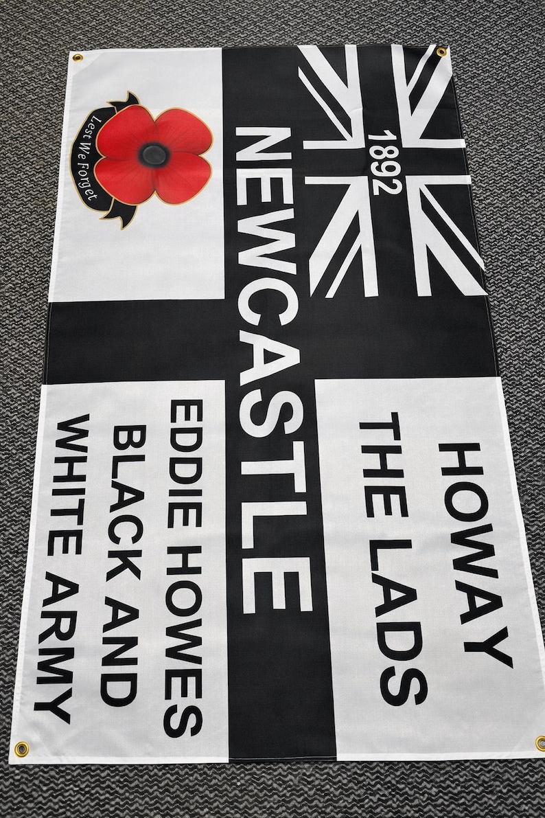 Newcastle Utd flag 5FT x 3FT flag. FREE DELIVERY. Brand New in stock. Newcastle United flag image 1