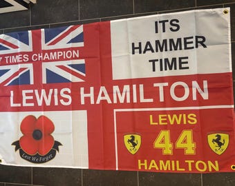 Formel-1-Flagge Lewis Hamilton #44, 90 x 150 cm, Banner für Garagendekoration