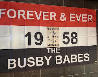 Manchester Utd, Busby Babes Flag, 5FT x 3FT