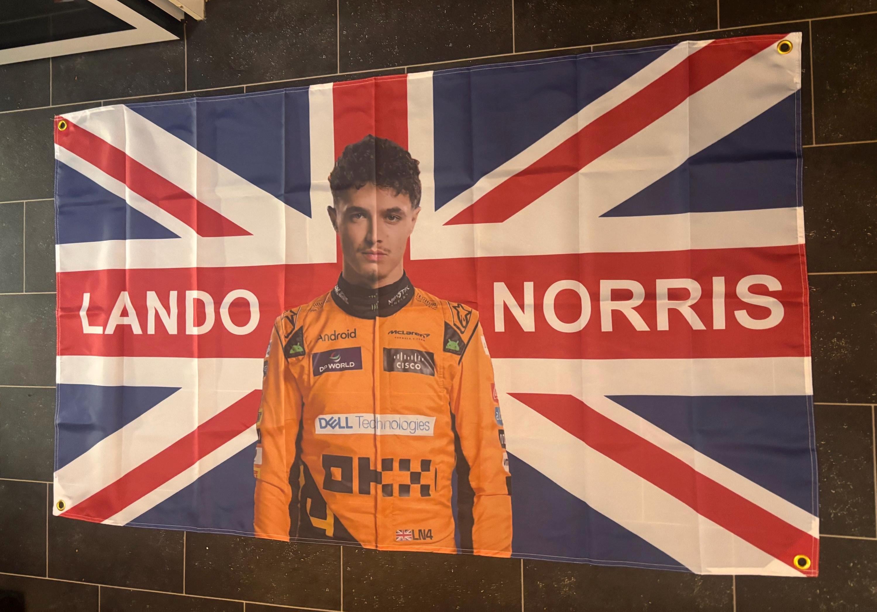 Drapeau F1 Lando Norris LN4 - Édition Shanghai - Drapeau De Support