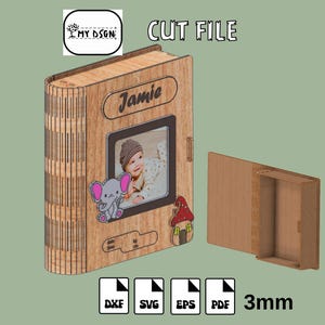 Marco de fotos para bebé cortado con láser - Marco de fotos personalizado - Marco de fotos para anuncios - Marco de fotos cortado con láser - Marco de fotos personalizado (3 mm)