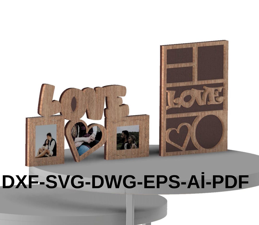 Love Themed Photo Collage Frame - Digital Download | Svg Pdf Eps Dxf ...