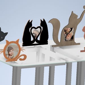 Bundle de cadre photo chat découpé au laser - fichiers svg, pdf, dxf, dwg, eps, ai pour travaux manuels. Lot svg cadre. Décoration murale pour chambre d'enfant. Fichier coupé svg chat