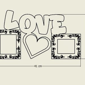 Love Themed Photo Collage Frame - Digital Download | Svg Pdf Eps Dxf ...