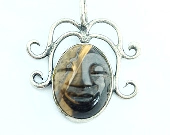 Tiger eye carved face woman of virtue  lady