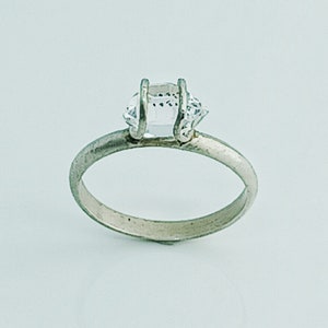 Herkimer Diamond Solitaire ring - simple engagement ring wedding ring or cocktail
