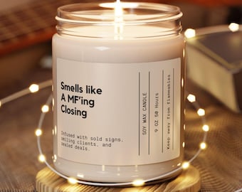 Real Estate Gift Soy Candles Custom Realtor Candle Salesperson Gift Real Estate Marketing Realtor Marketing Gift For Realtor