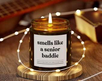 Smells Like A Senior Baddie 2026 Candle Back To School Gift For Senior Class of 2026 Goodluck Gift For Her Daughter Son Teenage Senior Year