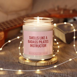 Smells like a Badass Pilates Instructor Candle, Gift for Pilates Instructor, Pilates Decor, Pilates Lover Gift, Pilates Gift Box,Pilate gift