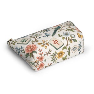 mahj gear bag, accessory pouch, t-bottom pouch, floral mahjong bag, game night mahjong, tile bag floral, mahjong lover,mahjong tile bag, game night pouch, mahjong accessory, tile bag mahjong, mahjong lover gift, game tile pouch,