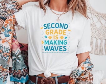 Camiseta Oceano Professora da Segunda Série: Tema Animais Marinhos Praia