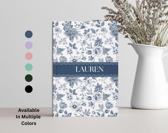 Personalisiertes Toile Journal für Frauen, Brautjungfer Vorschlag, Hochzeit Brautgeschenk, Blaue Crew, Toile Journal, Brautjungfer Vorschlag, Personalisiertes Tagebuch