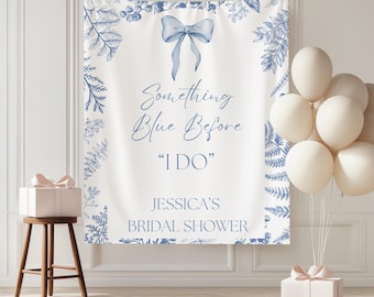 Something Blue Before I Do Bridal Shower Decor, Something Blue Bridal Shower Sign, Coquette Bridal Shower Backdrop, Bow Bridal Blue Crew