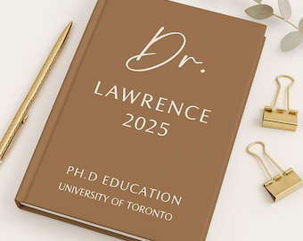 Diário de presente de formatura de doutorado personalizado para aluno de doutorado, diário de defesa de dissertação concluída, diário de formatura de doutorado personalizado