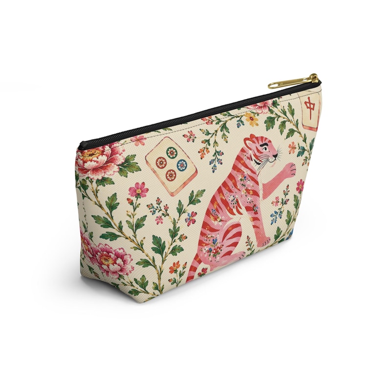 mahj gear bag, accessory pouch, t-bottom pouch, floral mahjong bag, game night mahjong, tile bag floral, mahjong lover,mahjong tile bag, game night pouch, mahjong accessory, tile bag mahjong, mahjong lover gift, game tile pouch,