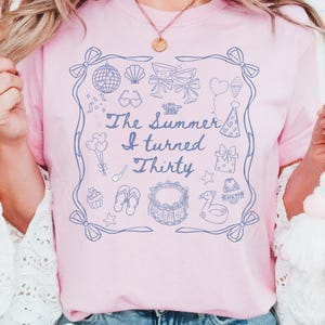 Comfort Colors®30th Birthday Shirt, Summer I Turned Thirty Bday Party Tee, Custom Thirtieth Birthday Gift, Coastal Beach Summer Birthday Top