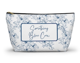 Custom Something Blue Crew Proposal Gift, Something Blue Favor, Something Blue Bag, Something Blue Crew Makeup Bag, Blue Crew Travel Bag