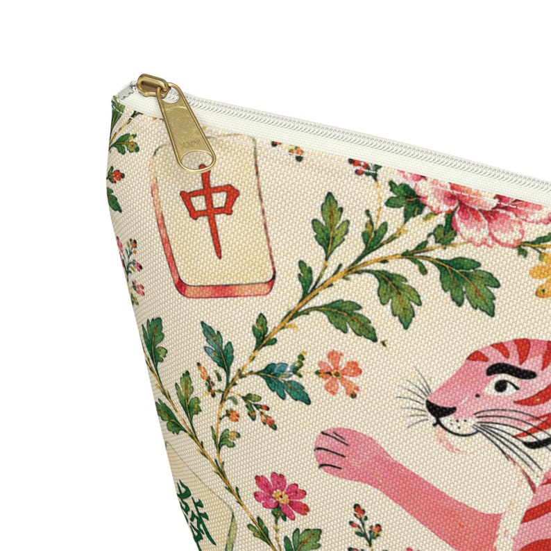 mahj gear bag, accessory pouch, t-bottom pouch, floral mahjong bag, game night mahjong, tile bag floral, mahjong lover,mahjong tile bag, game night pouch, mahjong accessory, tile bag mahjong, mahjong lover gift, game tile pouch,
