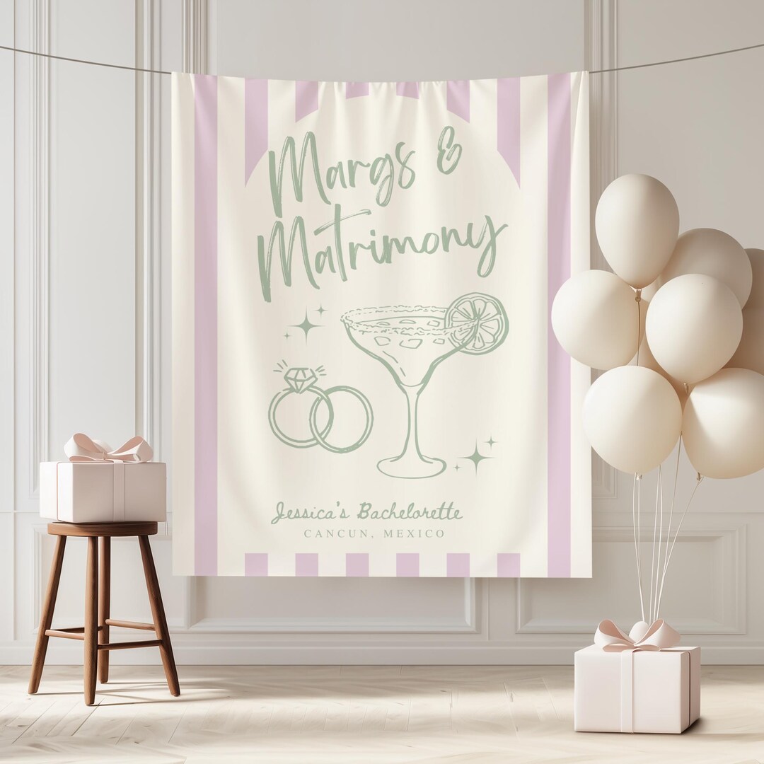 Margs and Matrimony Bachelorette, Margaritas and Matrimony Banner,beach ...