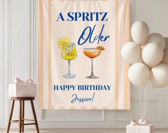 Een Spritz oudere banner Aperol Spritz partij foto achtergrond gepersonaliseerde Italiaanse thema tapijt vriend verjaardagsfeestje banner 21e 30e 40e 50e