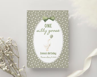 Libro de visitas de cumpleaños personalizado de ONE SILLY GOOSE, cartas para bebé, diario personalizado, libro de recuerdos para bebé, decoración para fiestas