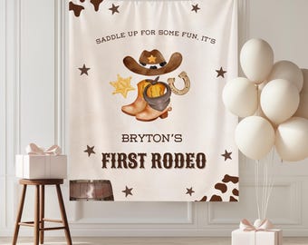 Decoração de aniversário para o primeiro rodeio, Faixa de aniversário para o primeiro rodeio, Cenário para o meu primeiro aniversário de rodeio, Faixa de rodeio para meninos e meninas, Faixas para festas de rodeio para qualquer idade