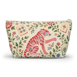 mahj gear bag, accessory pouch, t-bottom pouch, floral mahjong bag, game night mahjong, tile bag floral, mahjong lover,mahjong tile bag, game night pouch, mahjong accessory, tile bag mahjong, mahjong lover gift, game tile pouch,