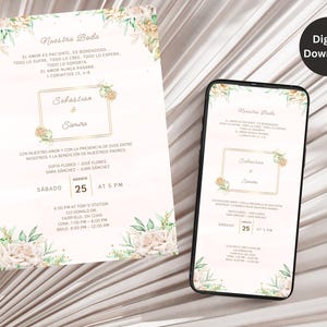Invitaciones de Boda, Spaanse huwelijksuitnodiging, Invitación de Boda Blancas, Invitaciones de Boda en Español, Nuestra Boda Invitación