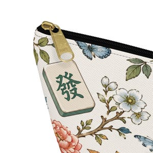 mahj gear bag, accessory pouch, t-bottom pouch, floral mahjong bag, game night mahjong, tile bag floral, mahjong lover,mahjong tile bag, game night pouch, mahjong accessory, tile bag mahjong, mahjong lover gift, game tile pouch,