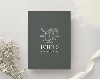 Libro de recetas de cócteles personalizado Diario de recetas de cócteles personalizado Libro de recetas de bebidas de cóctel Regalo para esposo, novio Regalos para amantes de los cócteles
