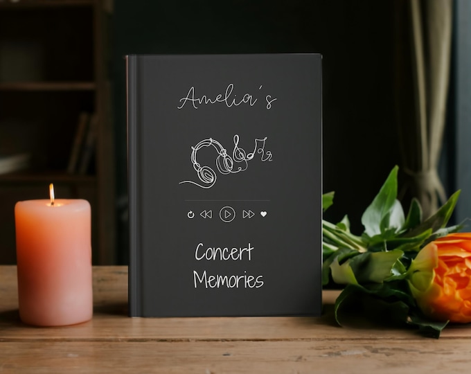 Custom Concert Memories Journal Gift Personalized Music Memory Book Live Music Concert Journal Gift for Daughter Son Friend Concert Book
