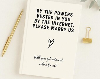 Will you get us ordained online journal,Wedding officiant journal thank you gift officiant proposal bundle box for men women friend
