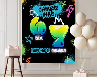 Six Seven Birthday Banner, 7th Birthday Banner, 6 7 Meme Birthday,  Six Seven Birthday Decor, 6 7 Birthday Party Sign,6  7 Birthday Banner,