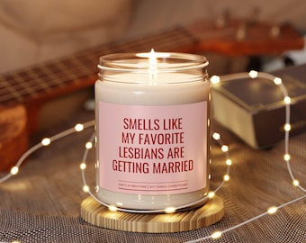 Lesbian Wedding Candle, Lesbian Wedding Gift, Lesbian Engagement, Engayged Gift, Same Sex Wedding, Bridal Party Gift, LGBTQ Couple Gift