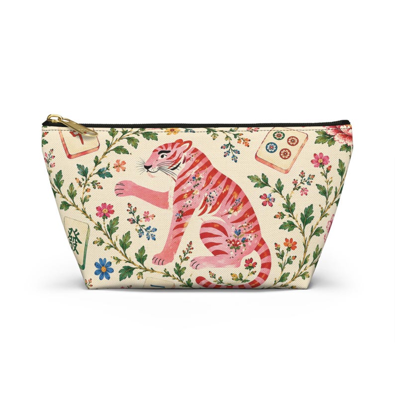mahj gear bag, accessory pouch, t-bottom pouch, floral mahjong bag, game night mahjong, tile bag floral, mahjong lover,mahjong tile bag, game night pouch, mahjong accessory, tile bag mahjong, mahjong lover gift, game tile pouch,