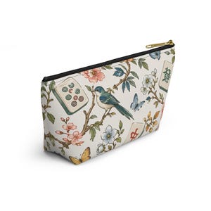 mahj gear bag, accessory pouch, t-bottom pouch, floral mahjong bag, game night mahjong, tile bag floral, mahjong lover,mahjong tile bag, game night pouch, mahjong accessory, tile bag mahjong, mahjong lover gift, game tile pouch,
