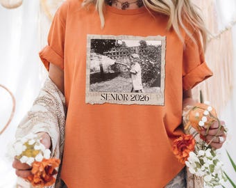 Custom Polaroid Senior 2026 Shirt, Custom Photo Comfort Colors Senior Shirt, Class of 2026 Shirt, Graduation Tee, Senior Gift, Senior Tee
