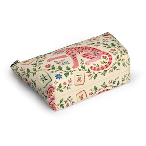 mahj gear bag, accessory pouch, t-bottom pouch, floral mahjong bag, game night mahjong, tile bag floral, mahjong lover,mahjong tile bag, game night pouch, mahjong accessory, tile bag mahjong, mahjong lover gift, game tile pouch,