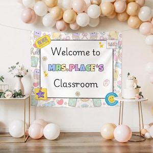 Custom Welcome To Classroom Tapestries, Class Banner,Any Grade Classroom Decor, Back To School, First Day of School Banner, Classroom Banner