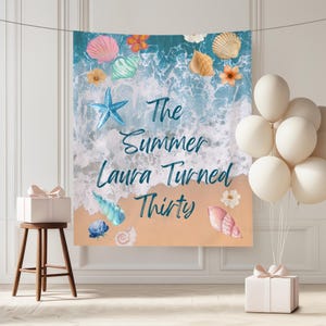 Custom The Summer I Turned Birthday Decorations, The Summer I Turned Birthday Banner, ANY AGE Birthday Backdrop, The Summer I Turned Banners
