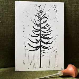 Linoleografia "Il guardiano dell'abete" - formato A5