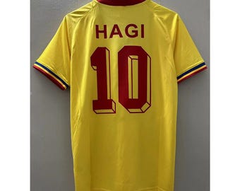 Romania Hagi Jersey Adult Custom All Sizes | Romania Soccer Jersey | Romania Shirt | Romania Football Shirt