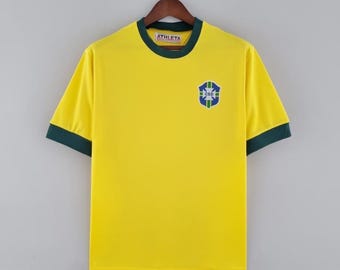 70s vintage yellow × blue football tee Adidas Vintage Soccer Jersey 1970s | Yellow and Blue