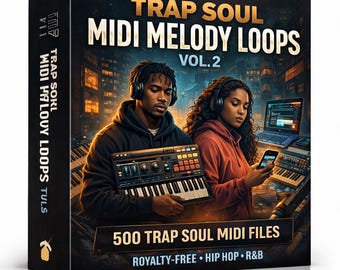 Trap Soul MIDI Melody Loops Vol. 2 – 661 Emotional Chords, Melodies (Royalty-Free)