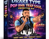 Drake Type Sample Pack – 5500+ Pop RnB Trap Soul MIDI, WAV, Drum Kit, Vocals | Producer Kit | Royalty Free Music Production Sounds
