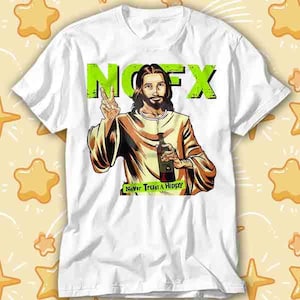 NOFX Music T Shirt Jesus Never Trust A Hippie Vintage Retro Cool